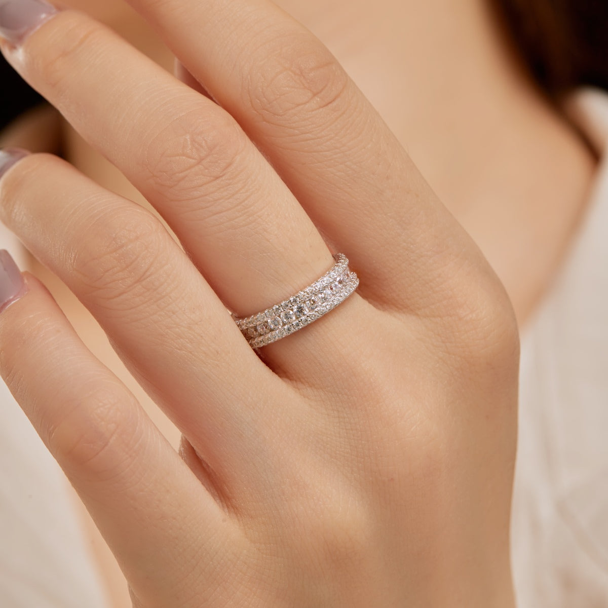 [Lumi Jewelry]Delicate Colorful Round Cut Daily Ring