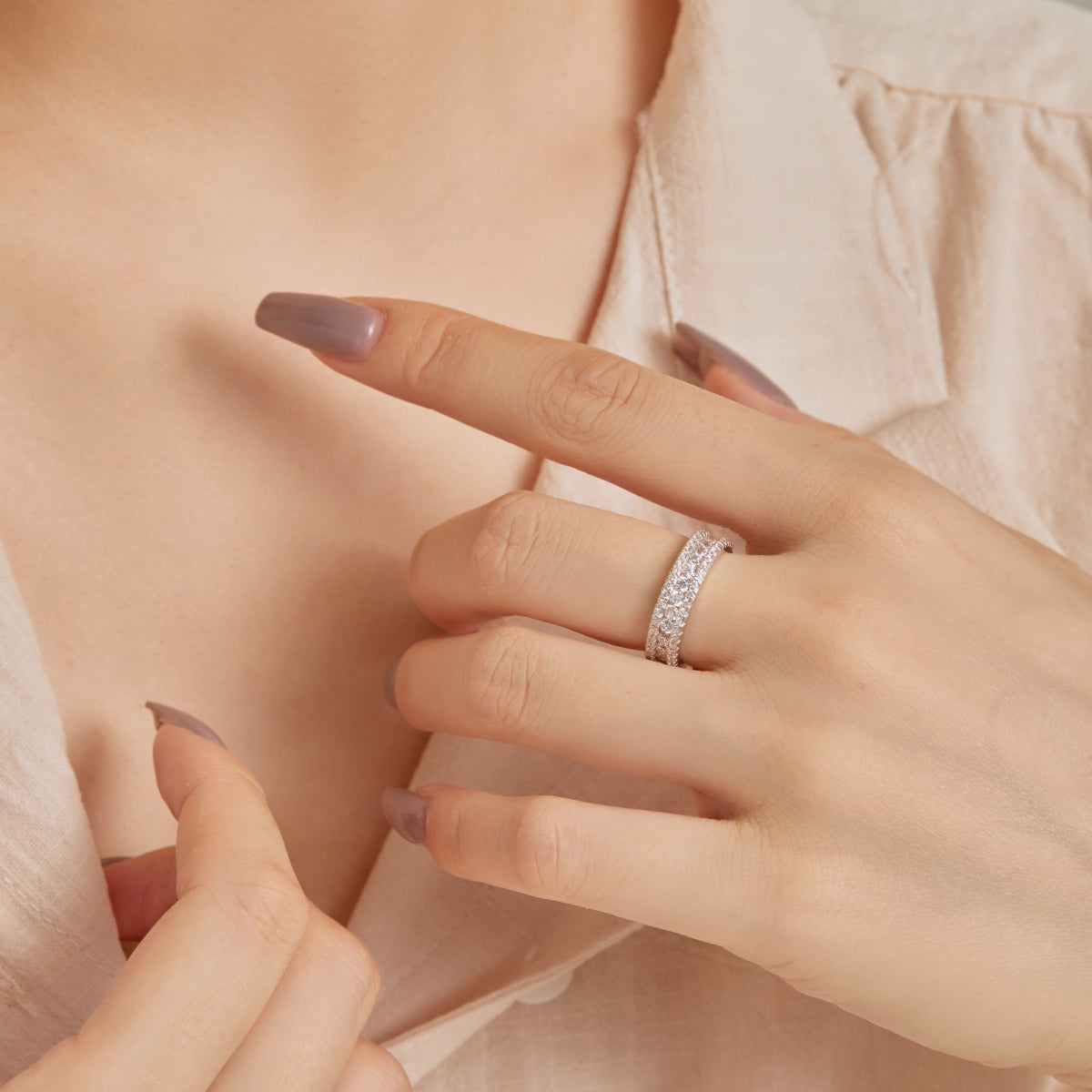 [Lumi Jewelry]Delicate Colorful Round Cut Daily Ring