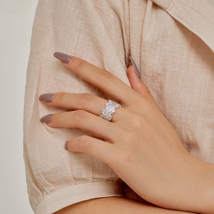 [Lumi Jewelry]Luxurious Colorful Radiant Cut Daily Ring