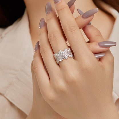 [Lumi Jewelry]Luxurious Colorful Radiant Cut Daily Ring