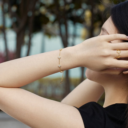 [Lumi Jewelry]Four-Leaf Clover Hollow Butterfly Bracelet