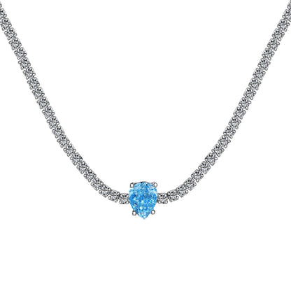 [Lumi Jewelry]1.0 carat Unique Pear Cut Tennis Necklace
