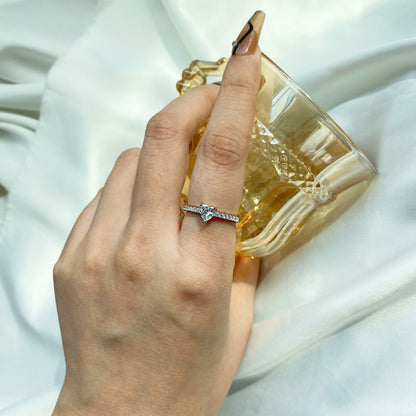 [Lumi Jewelry]0.5 Carat CaratEternity Charming Heart Shape Lover Ring