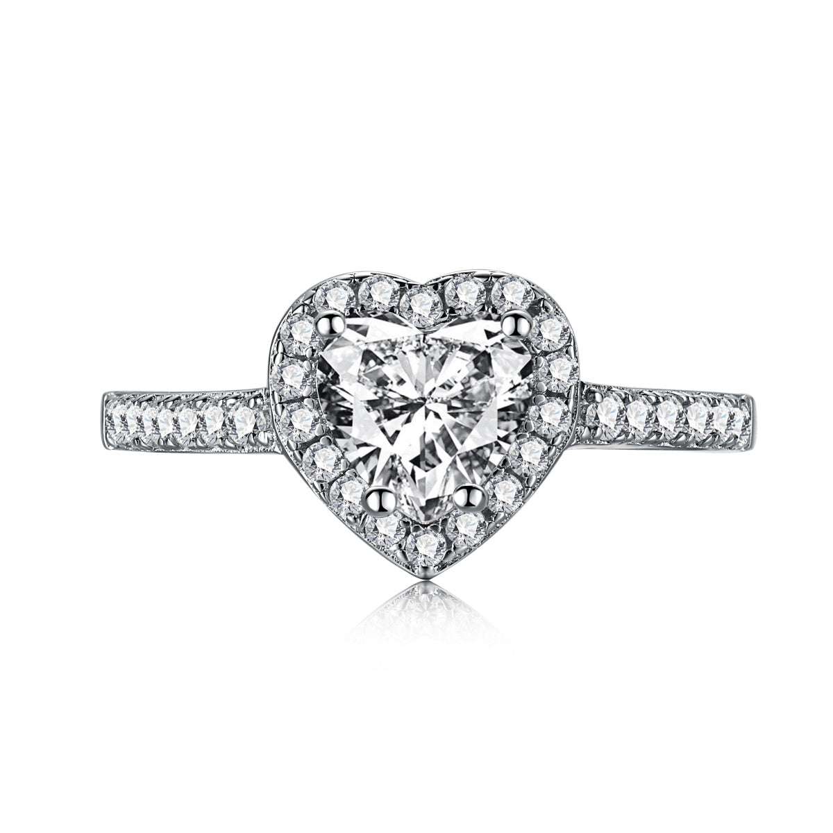 [Lumi Jewelry]Eternity Splashy Romantic Heart Shape Lover Ring