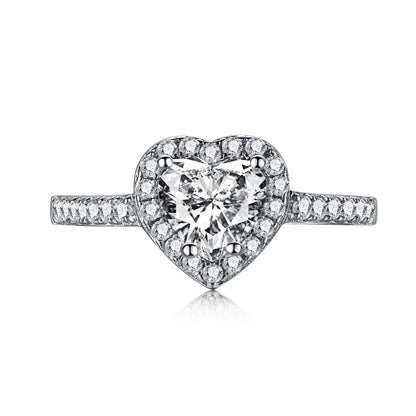 [Lumi Jewelry]Eternity Splashy Romantic Heart Shape Lover Ring
