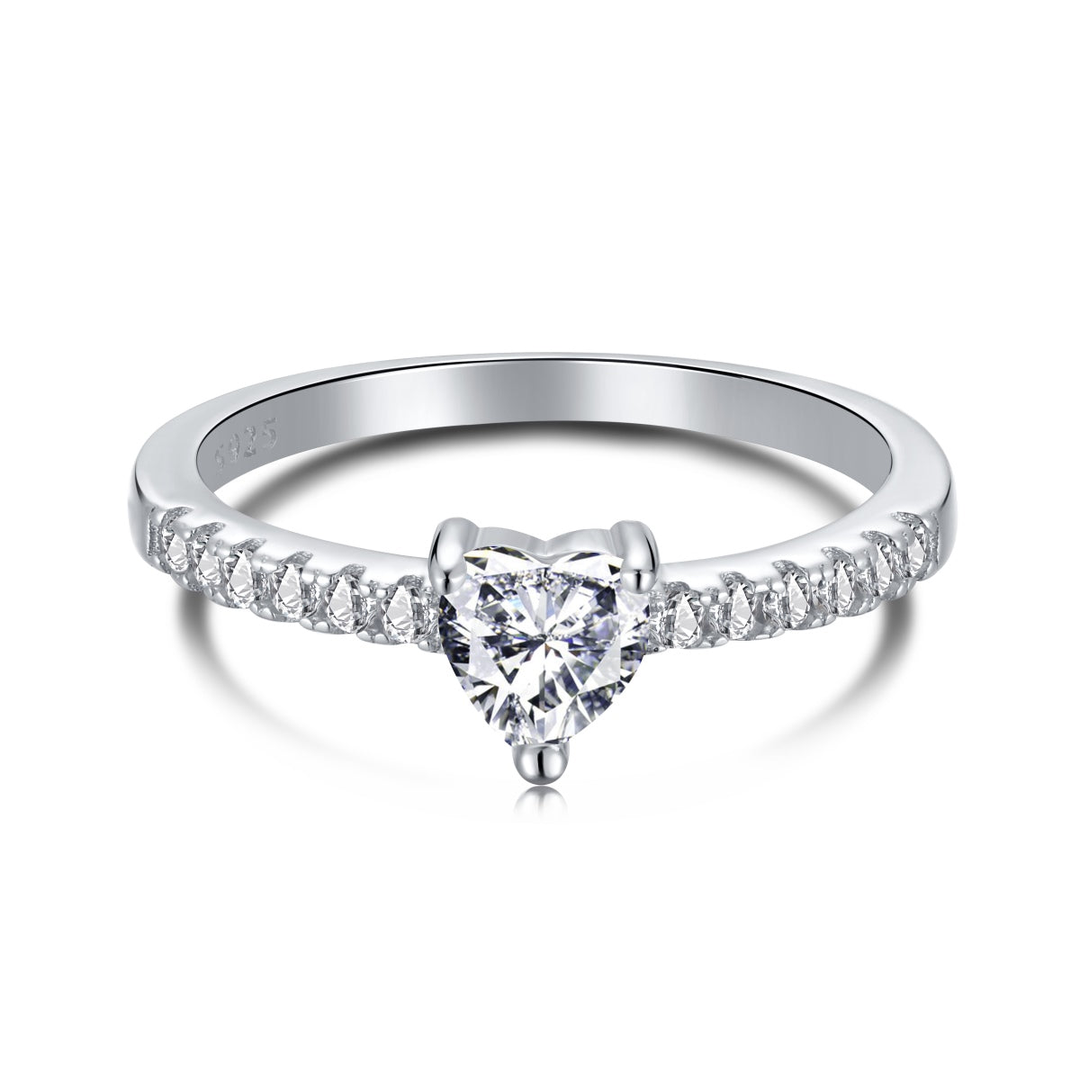 [Lumi Jewelry]0.5 Carat CaratEternity Charming Heart Shape Lover Ring