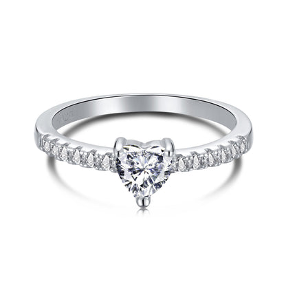 [Lumi Jewelry]0.5 Carat CaratEternity Charming Heart Shape Lover Ring