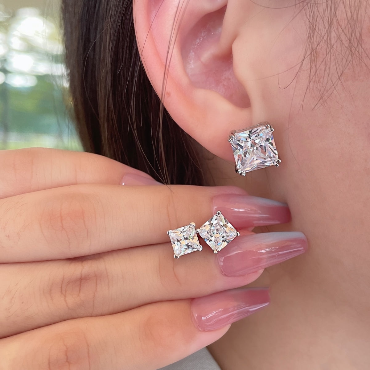 [Lumi Jewelry]Delicate Square Shape Earrings