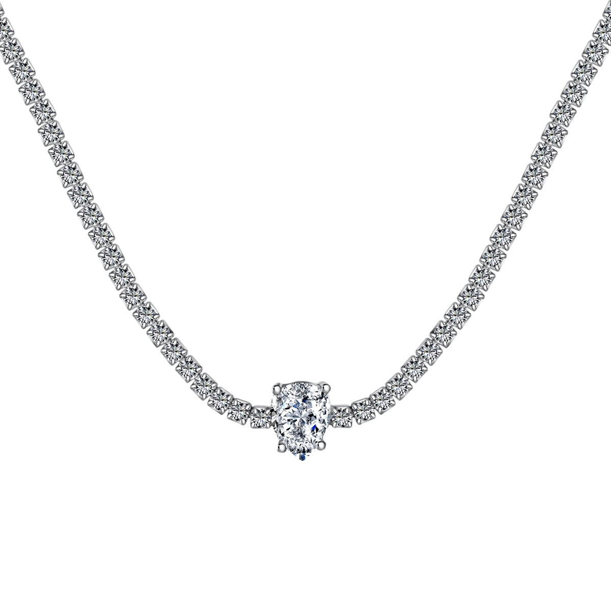 [Lumi Jewelry]1.0 carat Unique Pear Cut Tennis Necklace