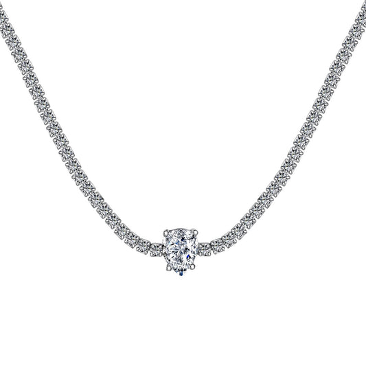 [Lumi Jewelry]1.0 carat Unique Pear Cut Tennis Necklace
