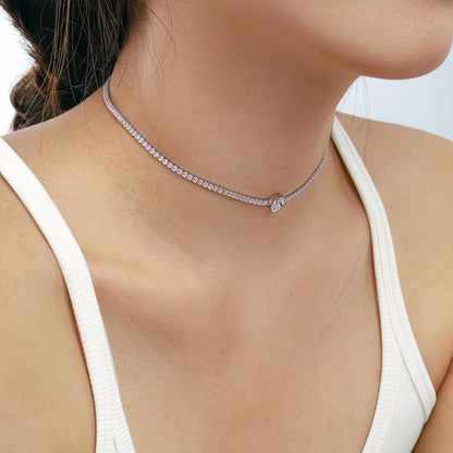 [Lumi Jewelry]1.0 carat Unique Pear Cut Tennis Necklace