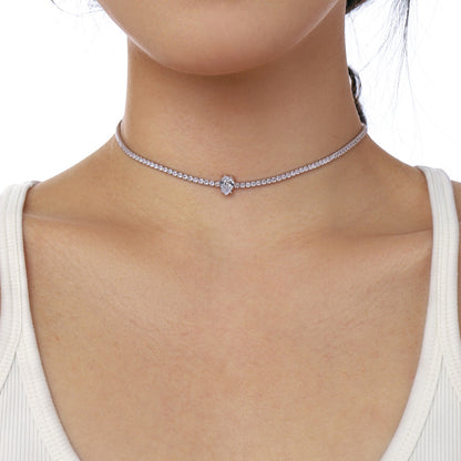 [Lumi Jewelry]1.0 carat Unique Pear Cut Tennis Necklace