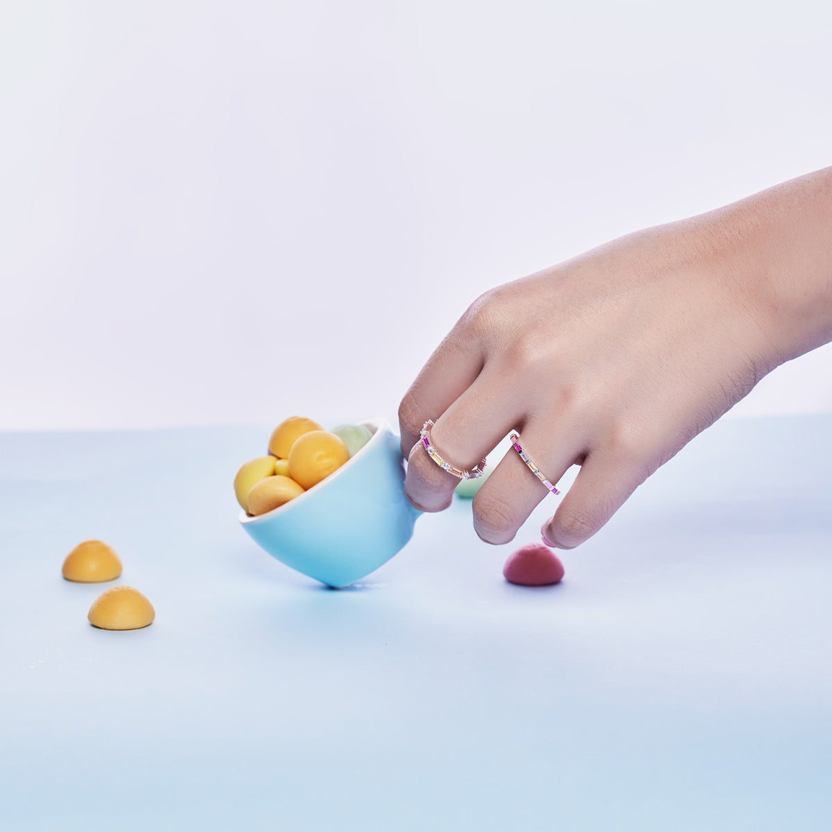 [Lumi Jewelry]Exquisite Multicolored Emerald Cut Daily Ring