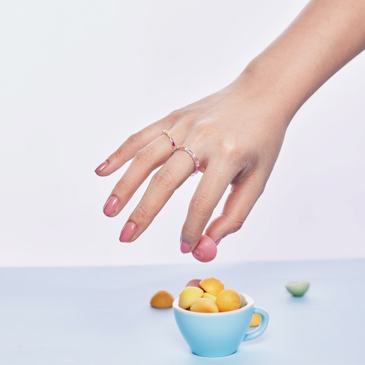 [Lumi Jewelry]Exquisite Multicolored Emerald Cut Daily Ring