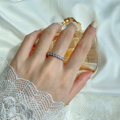 [Lumi Jewelry]Sparkling Round Cut Tennis Ring