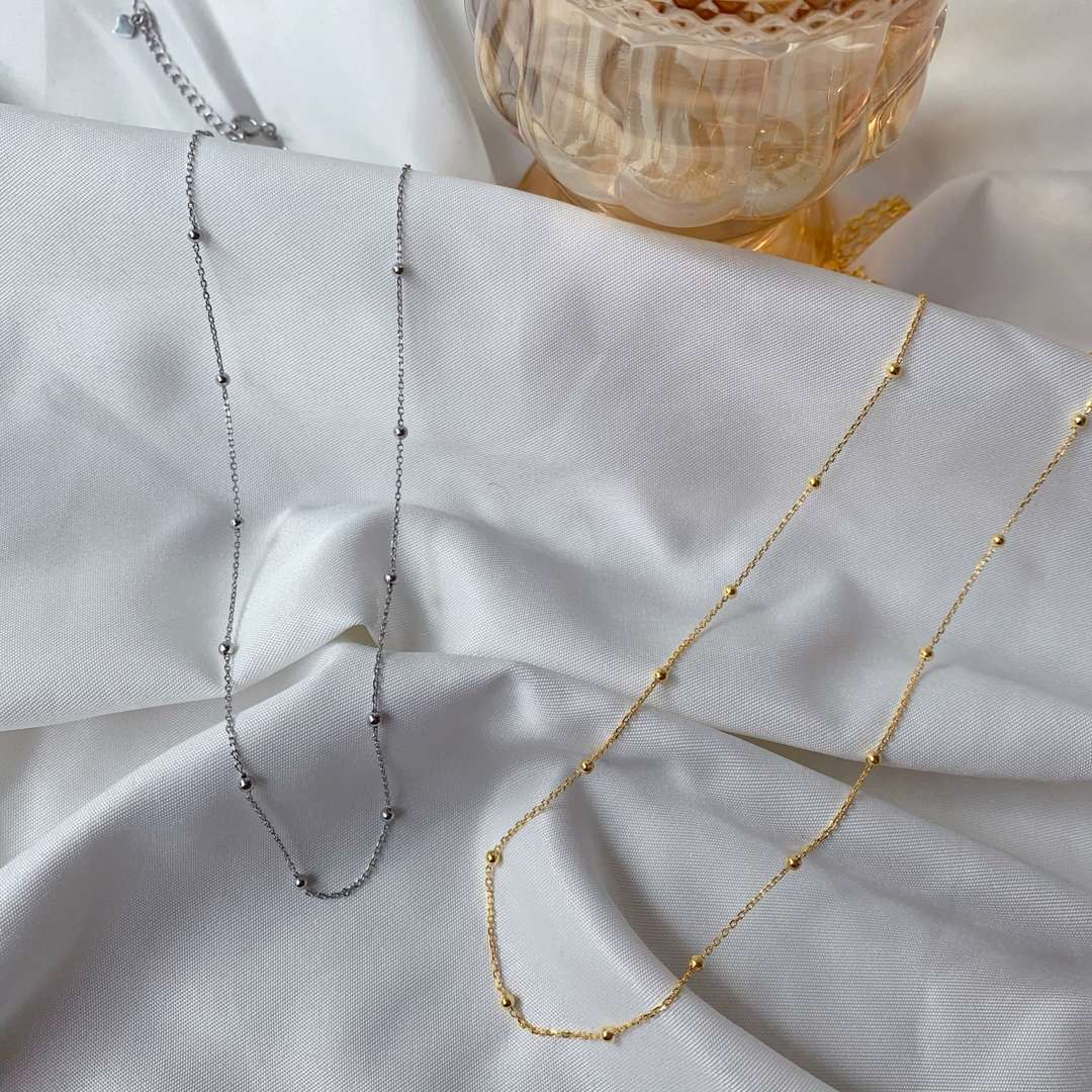[Lumi Jewelry]Small Bead Clavicle Chain Simple Necklace