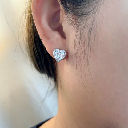 [Lumi Jewelry]Sparkling Heart Shape Lover Earrings