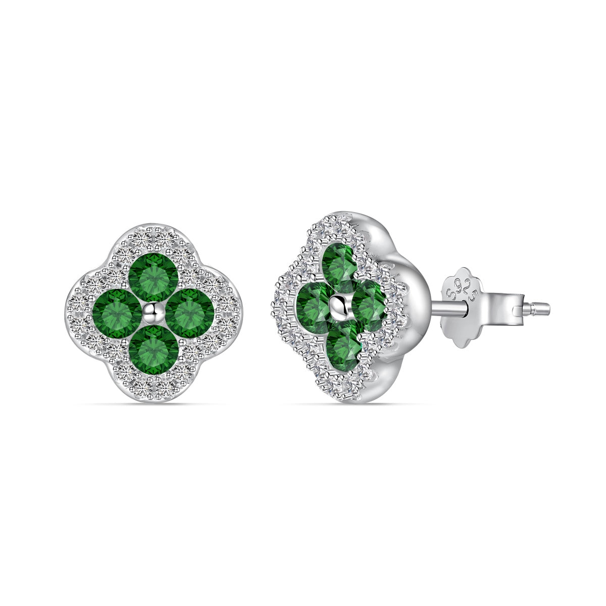 [Lumi Jewelry]Four-Leaf Clover Flower Shaped Earrings