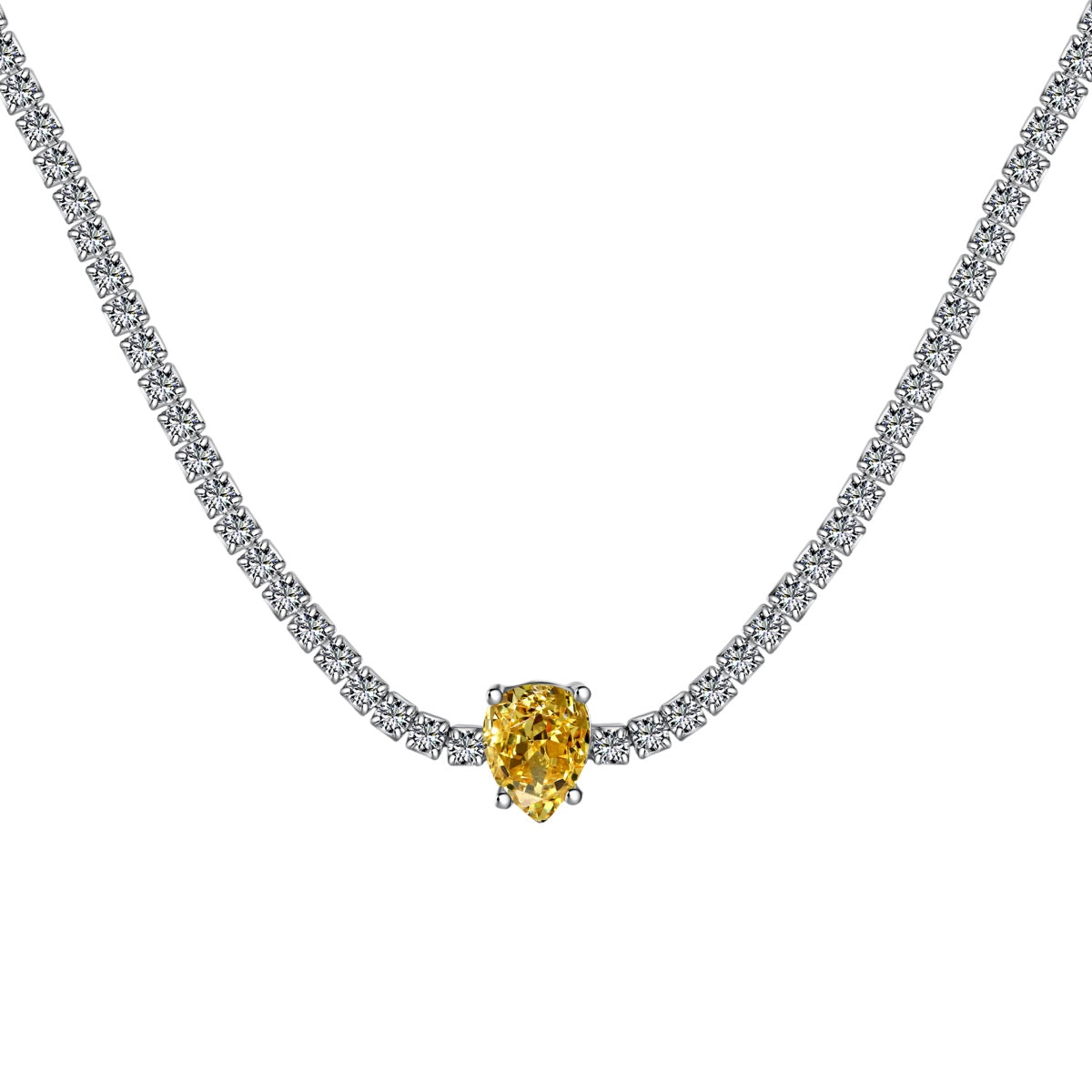 [Lumi Jewelry]1.0 carat Unique Pear Cut Tennis Necklace