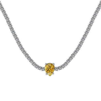 [Lumi Jewelry]1.0 carat Unique Pear Cut Tennis Necklace