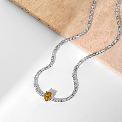 [Lumi Jewelry]1.0 carat Unique Pear Cut Tennis Necklace
