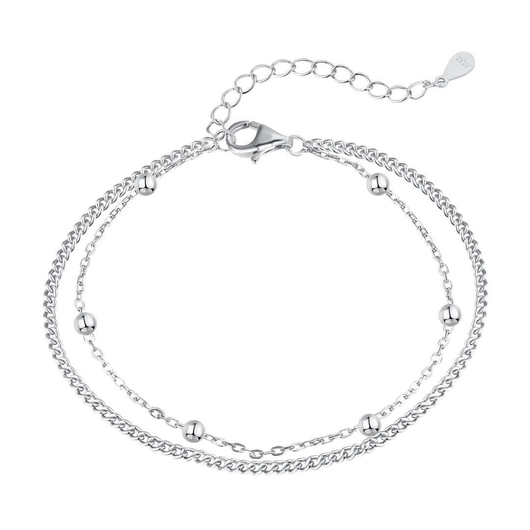 [Lumi Jewelry]Delicate Bead Double Layer Bracelet