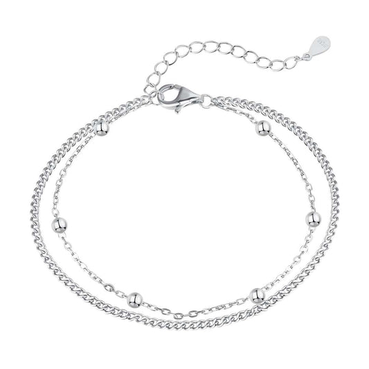 [Lumi Jewelry]Delicate Bead Double Layer Bracelet
