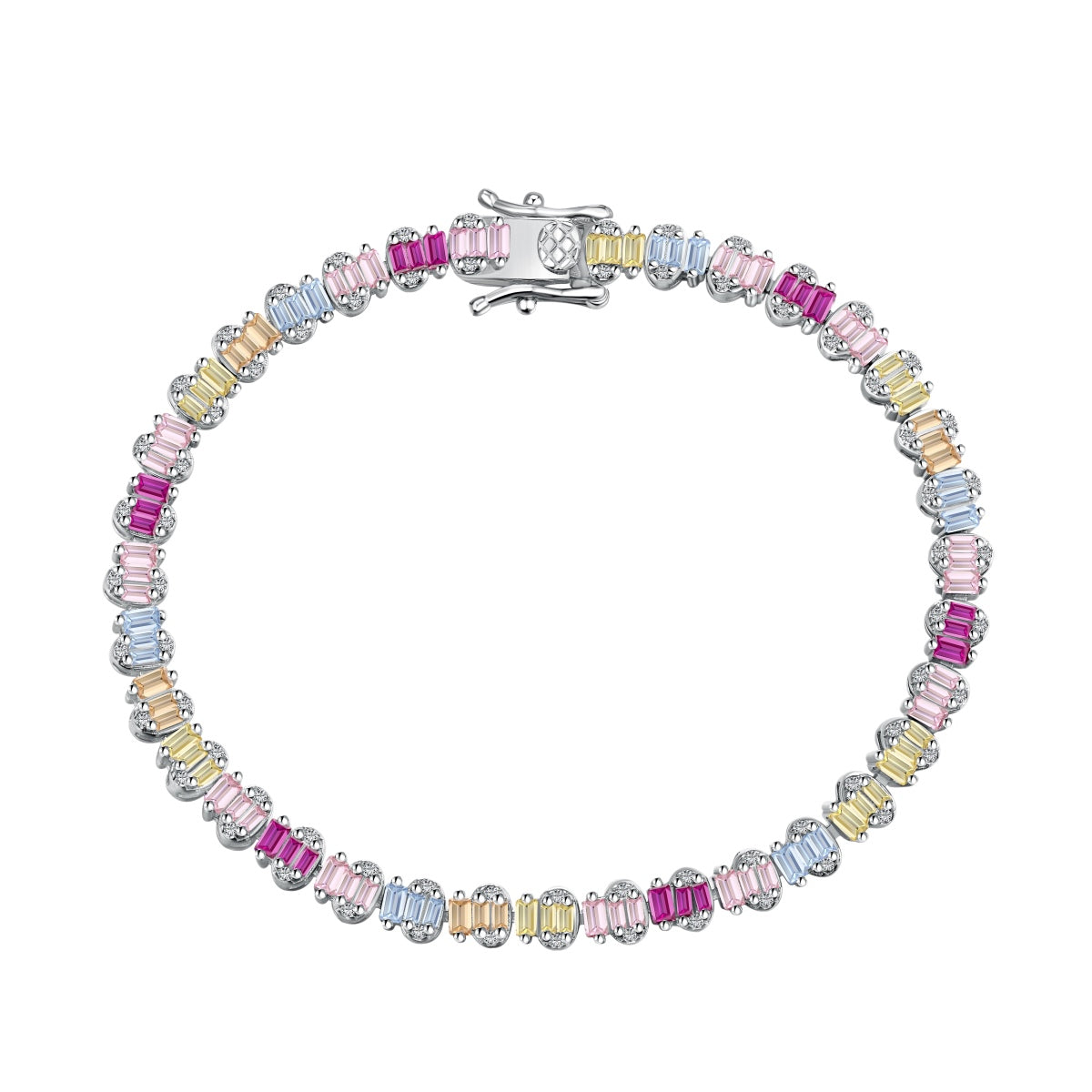 [Lumi Jewelry]Delicate Colorful Emerald Cut Party Bracelet