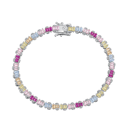 [Lumi Jewelry]Delicate Colorful Emerald Cut Party Bracelet