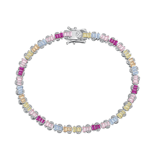 [Lumi Jewelry]Delicate Colorful Emerald Cut Party Bracelet
