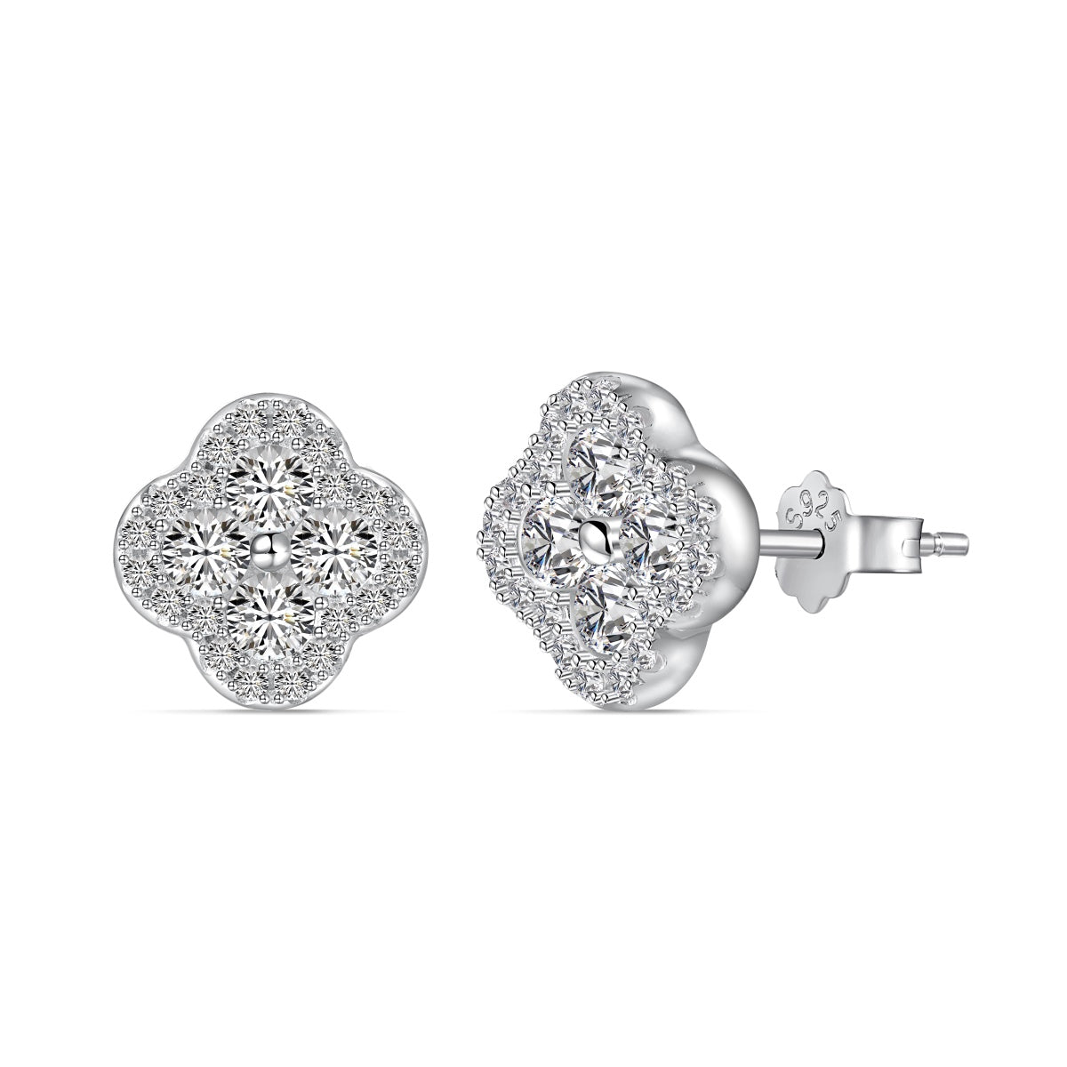 [Lumi Jewelry]Four-Leaf Clover Flower Shaped Earrings