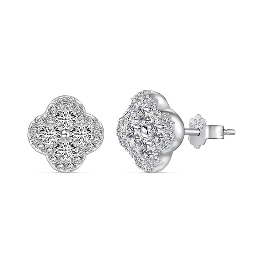 [Lumi Jewelry]Four-Leaf Clover Flower Shaped Earrings
