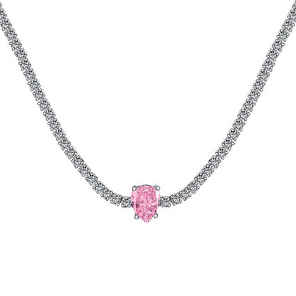 [Lumi Jewelry]1.0 carat Unique Pear Cut Tennis Necklace