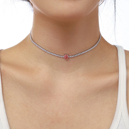 [Lumi Jewelry]1.0 carat Unique Pear Cut Tennis Necklace