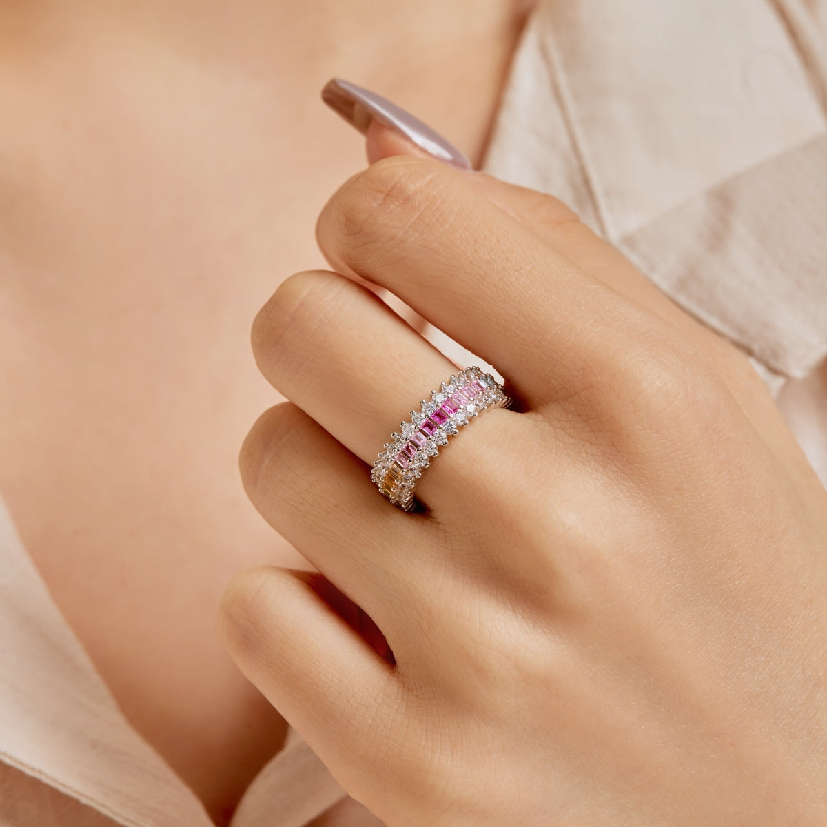 [Lumi Jewelry]Ornate Colorful Radiant Cut Daily Ring