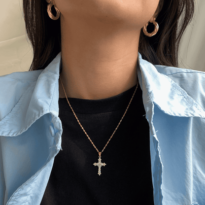 [Lumi Jewelry]Delicate Cross Shape Necklace