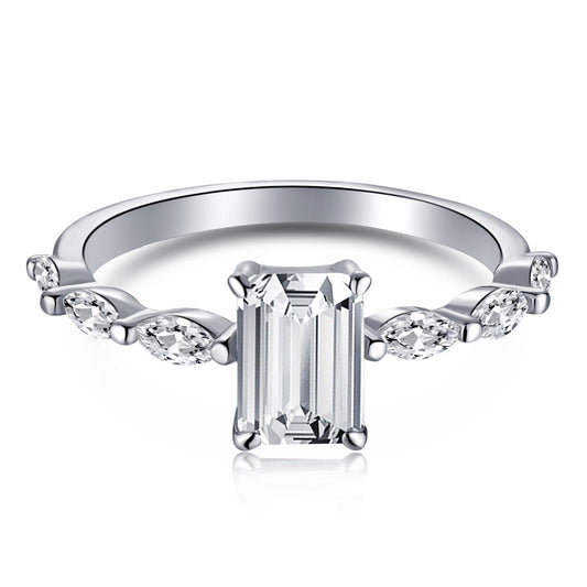 [Lumi Jewelry]1.0 Carat Dainty Resplendent Radiant Cut Daily Ring