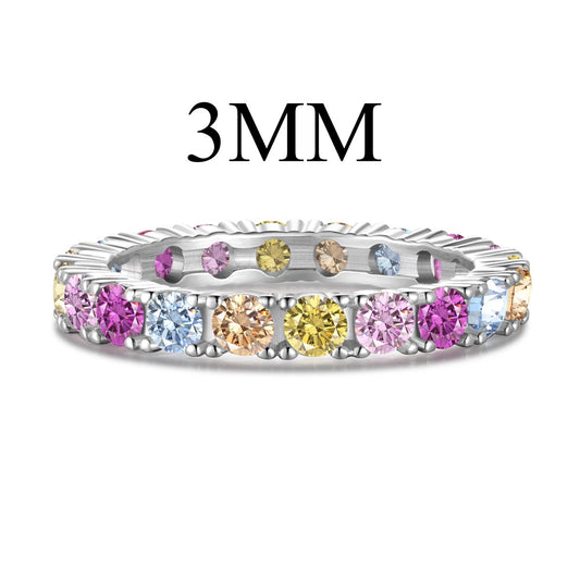 [Lumi Jewelry]Dazzling Lustrous Round Cut Tennis Ring