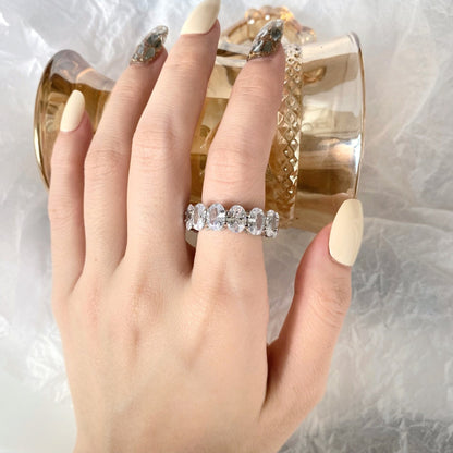 [Lumi Jewelry]Dainty Elongated Cushion Cut Tennis Ring
