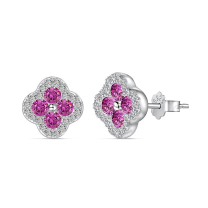 [Lumi Jewelry]Four-Leaf Clover Flower Shaped Earrings