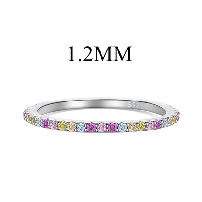 [Lumi Jewelry]Ornate Colorful Round Cut Tennis Ring