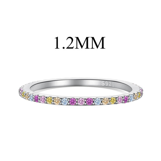 [Lumi Jewelry]Ornate Colorful Round Cut Tennis Ring