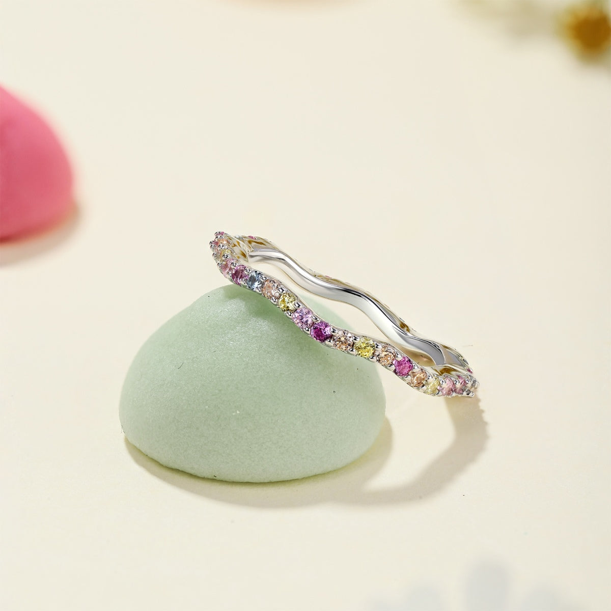 [Lumi Jewelry]Dainty Colorful Round Cut Party Ring