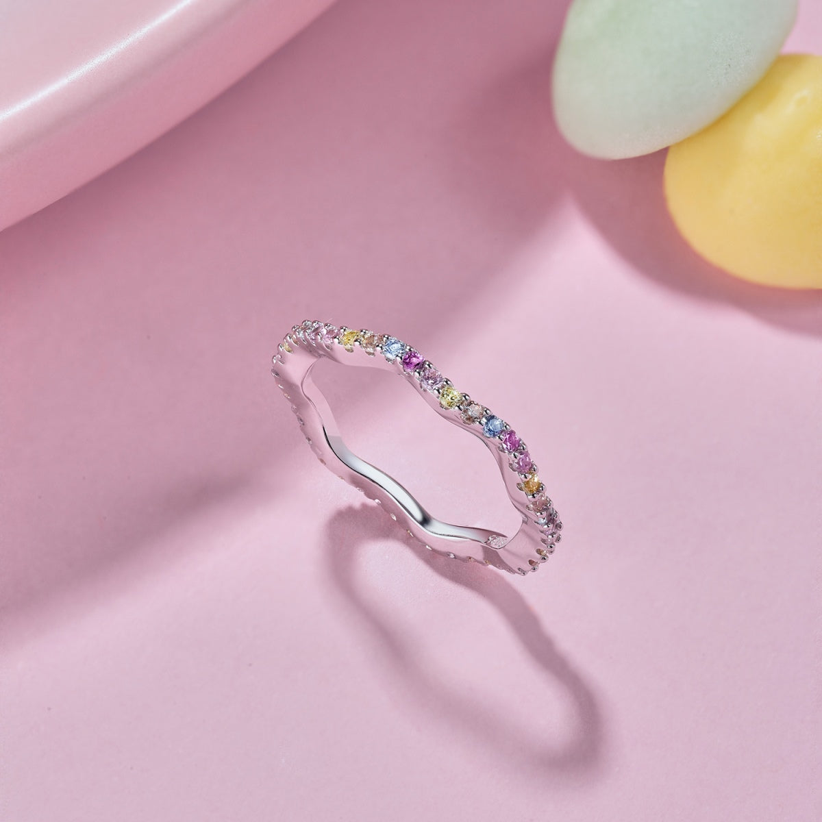 [Lumi Jewelry]Dainty Colorful Round Cut Party Ring