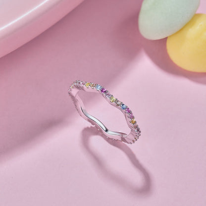 [Lumi Jewelry]Dainty Colorful Round Cut Party Ring