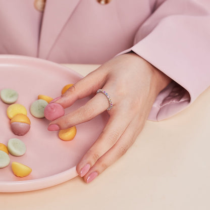 [Lumi Jewelry]Unique Scintillating Round Cut Daily Ring