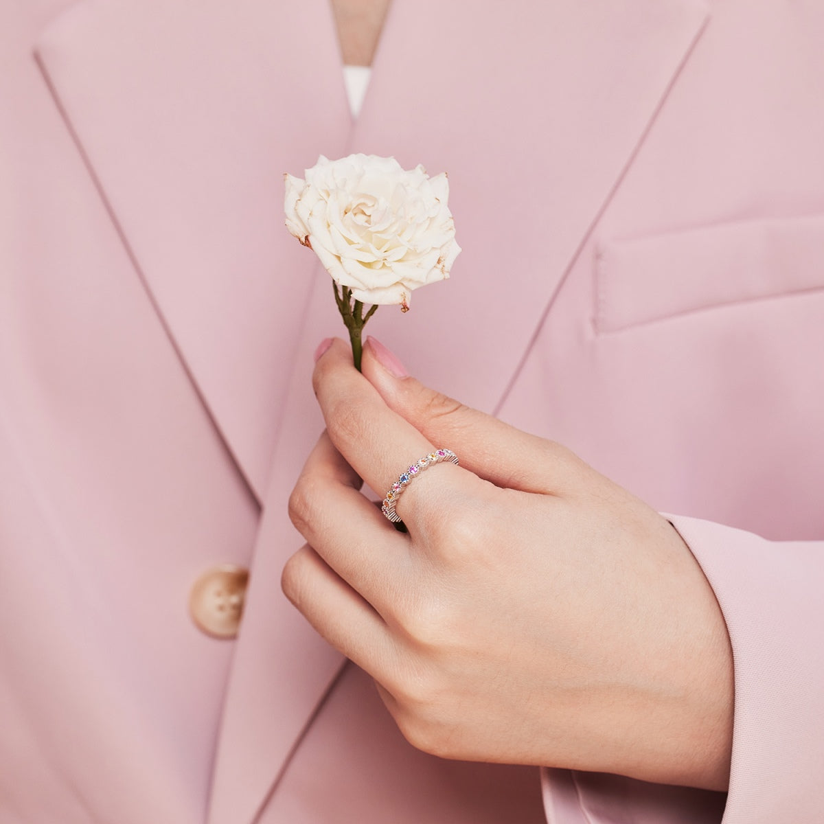 [Lumi Jewelry]Unique Scintillating Round Cut Daily Ring