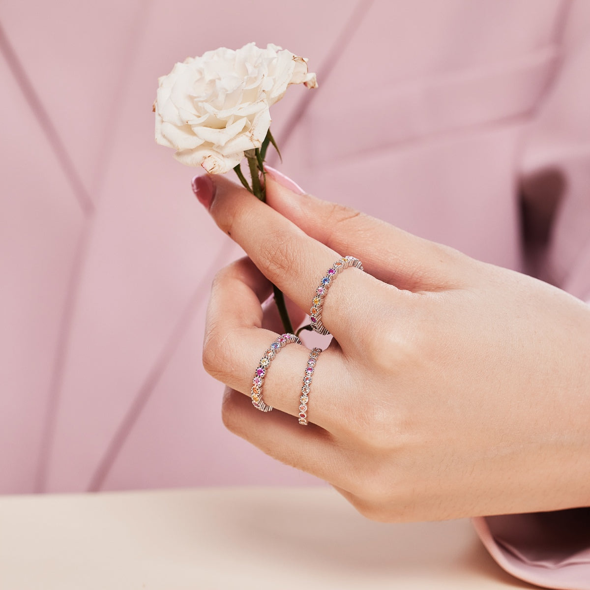 [Lumi Jewelry]Unique Scintillating Round Cut Daily Ring