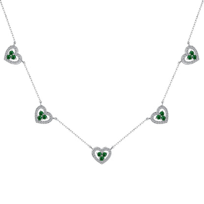 [Lumi Jewelry]Sparkling Five Heart Necklace