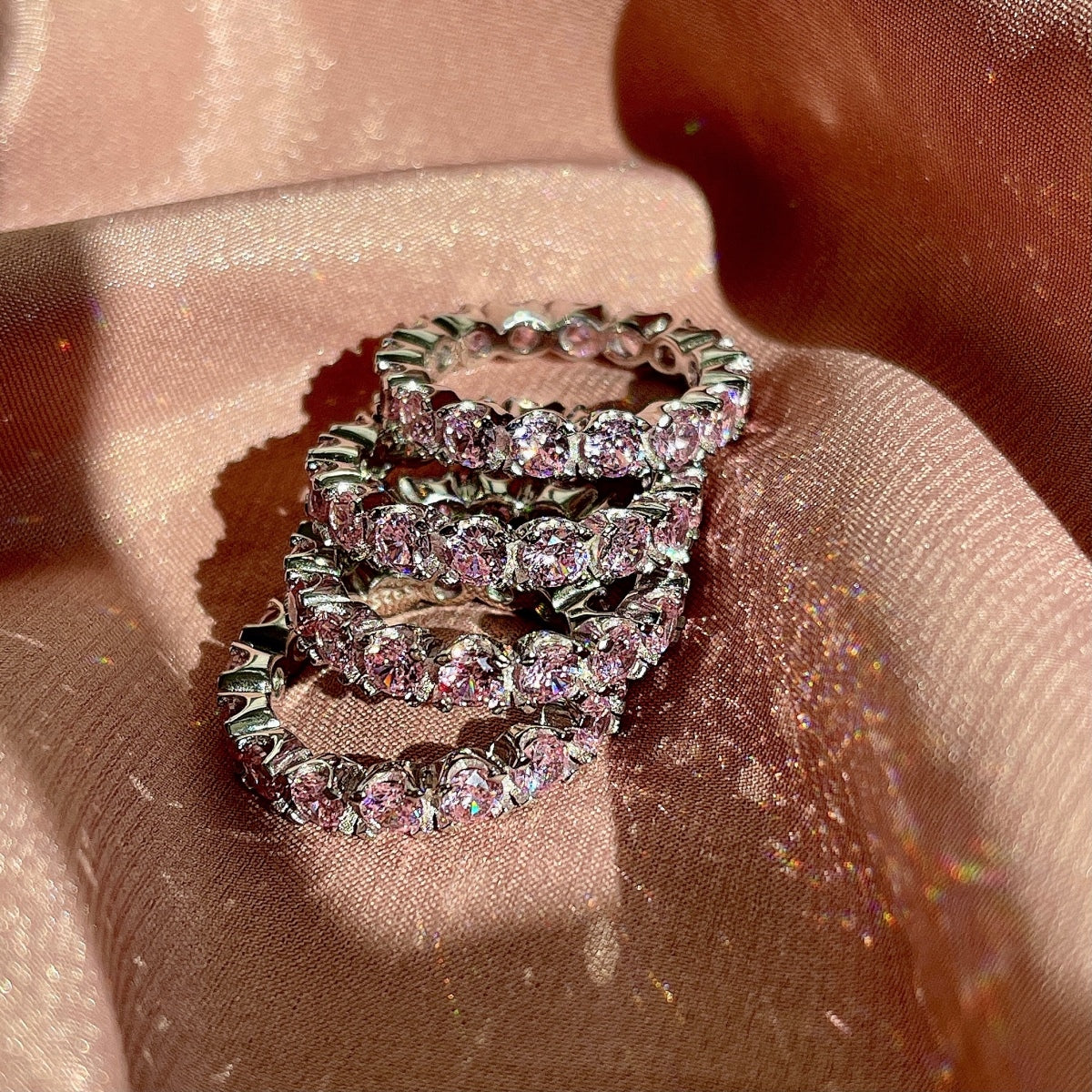 [Lumi Jewelry]Eternity Round Cut Tennis Ring